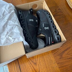 On Running Black Shoes with White Accents